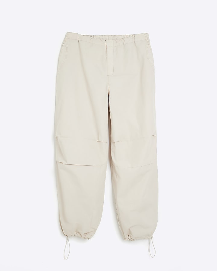 Stone regular fit parachute trousers