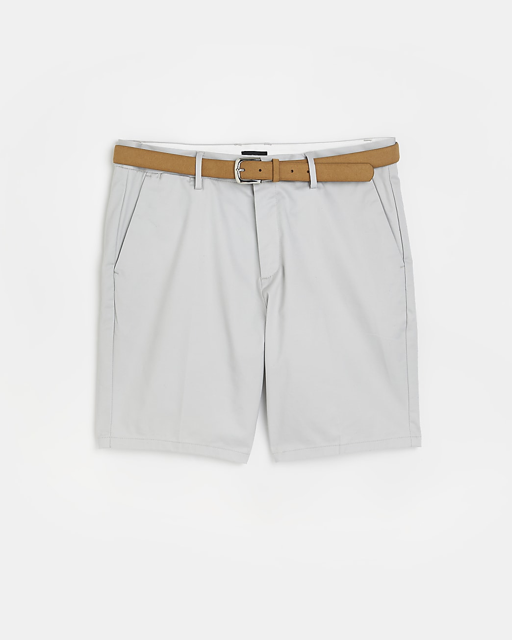 Stone Slim fit Belted Chino Shorts