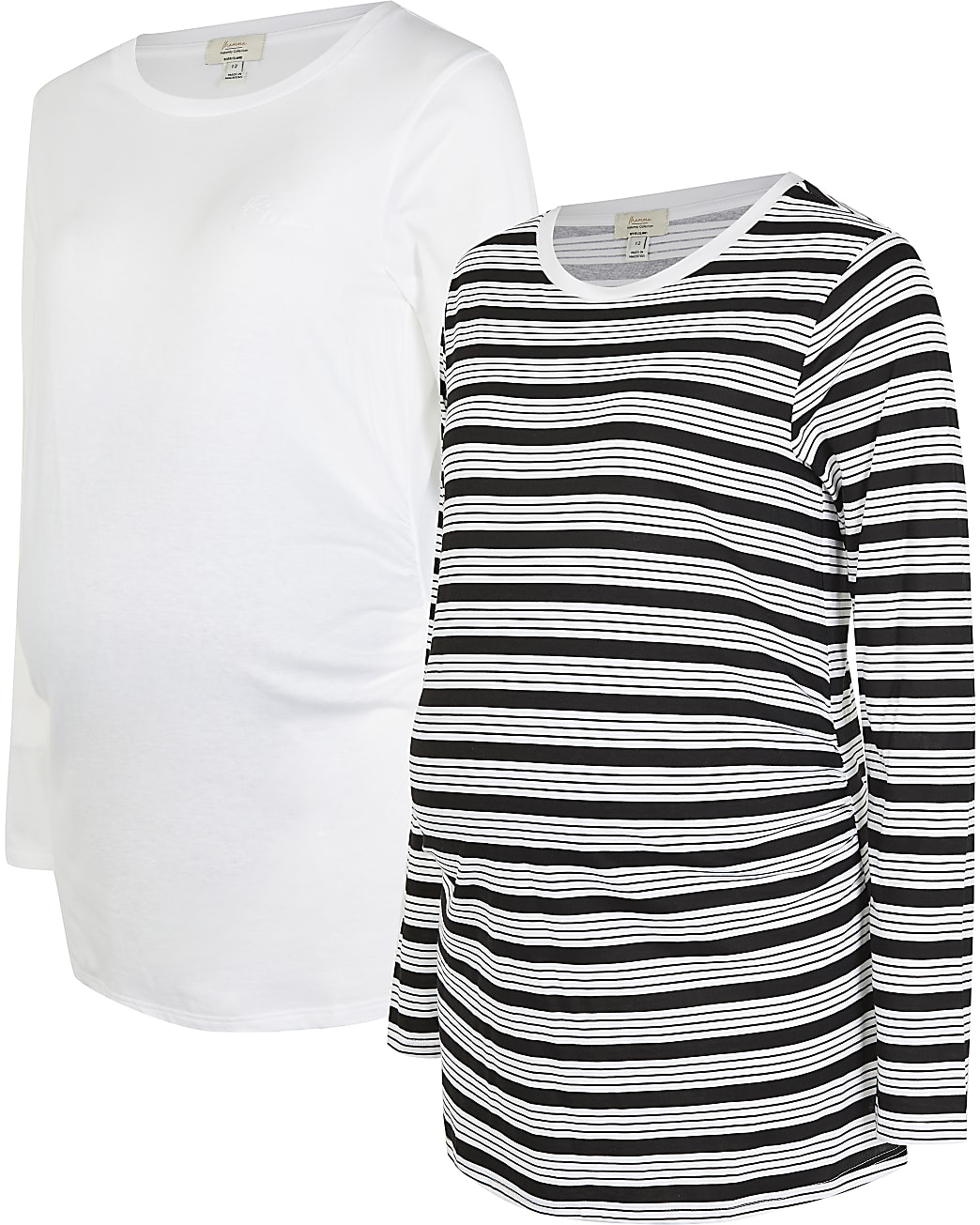 White maternity long sleeve t-shirt multipack