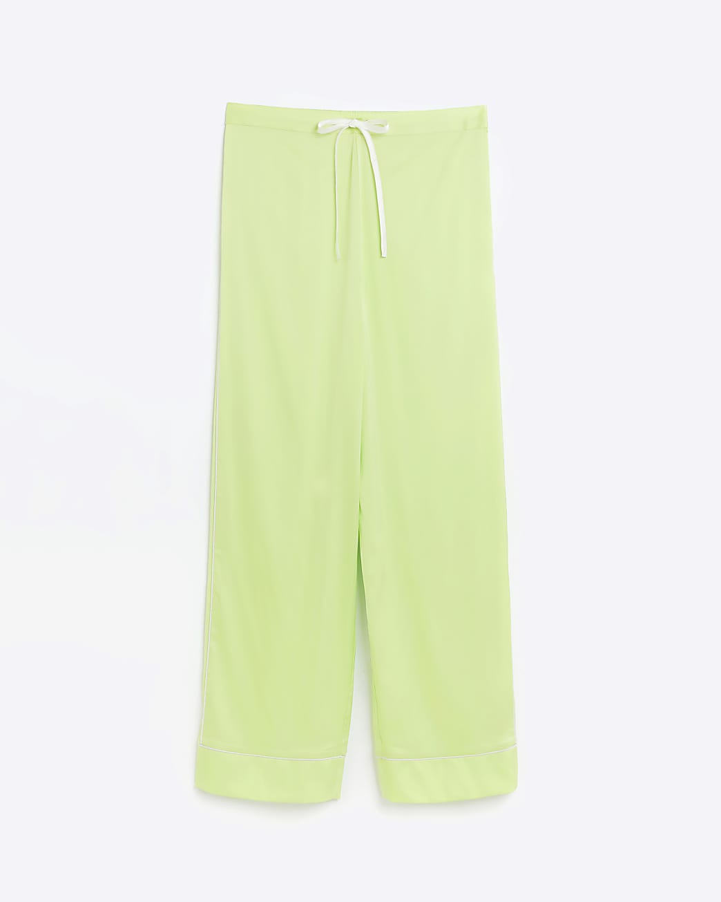 Green satin pyjama trousers