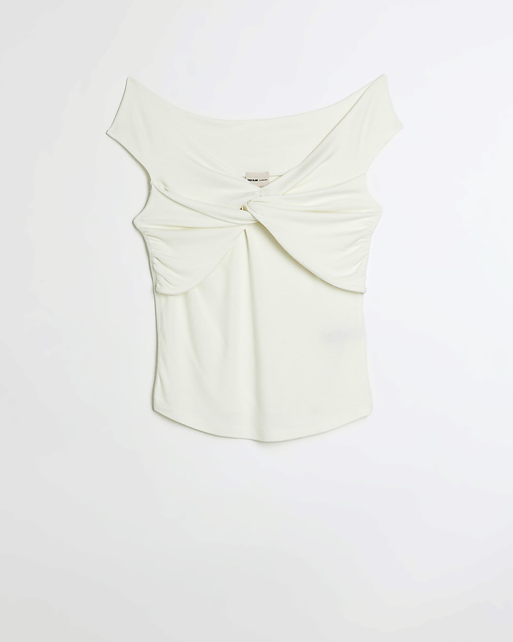 Cream twist front bardot top
