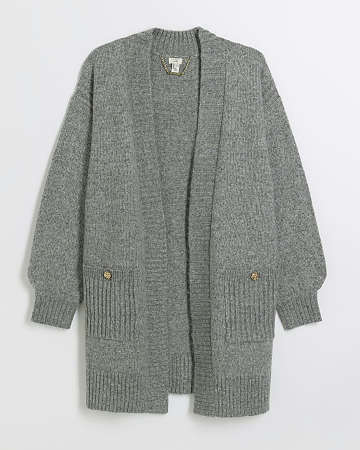 Grey knitted cardigan