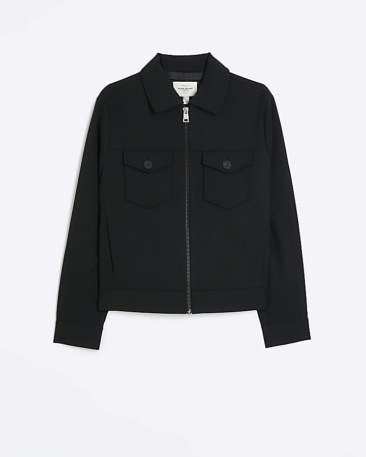 Black regular fit western jacket