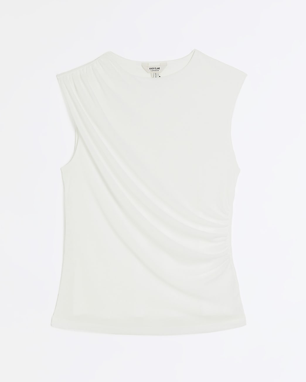 White drape sleeveless top