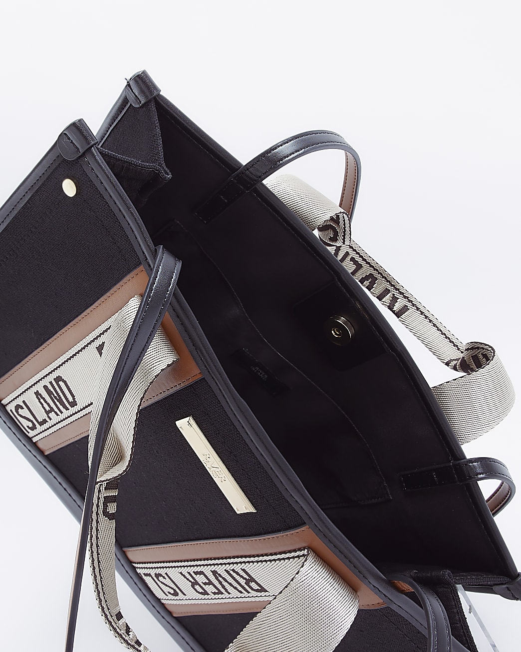 Black canvas RI shopper bag