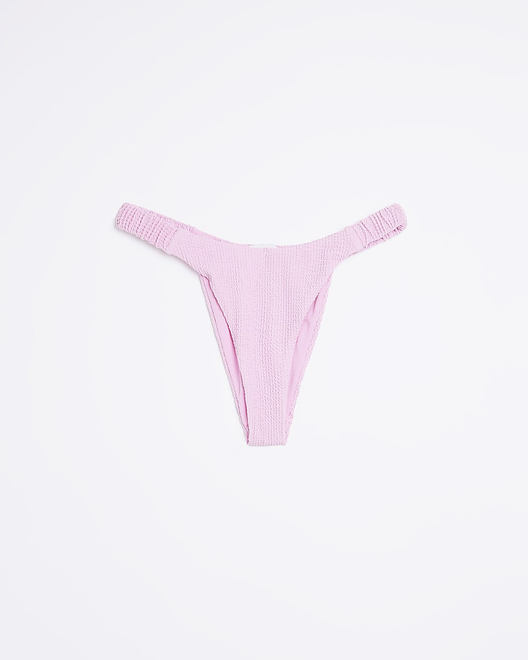 Pink textured bikini bottoms