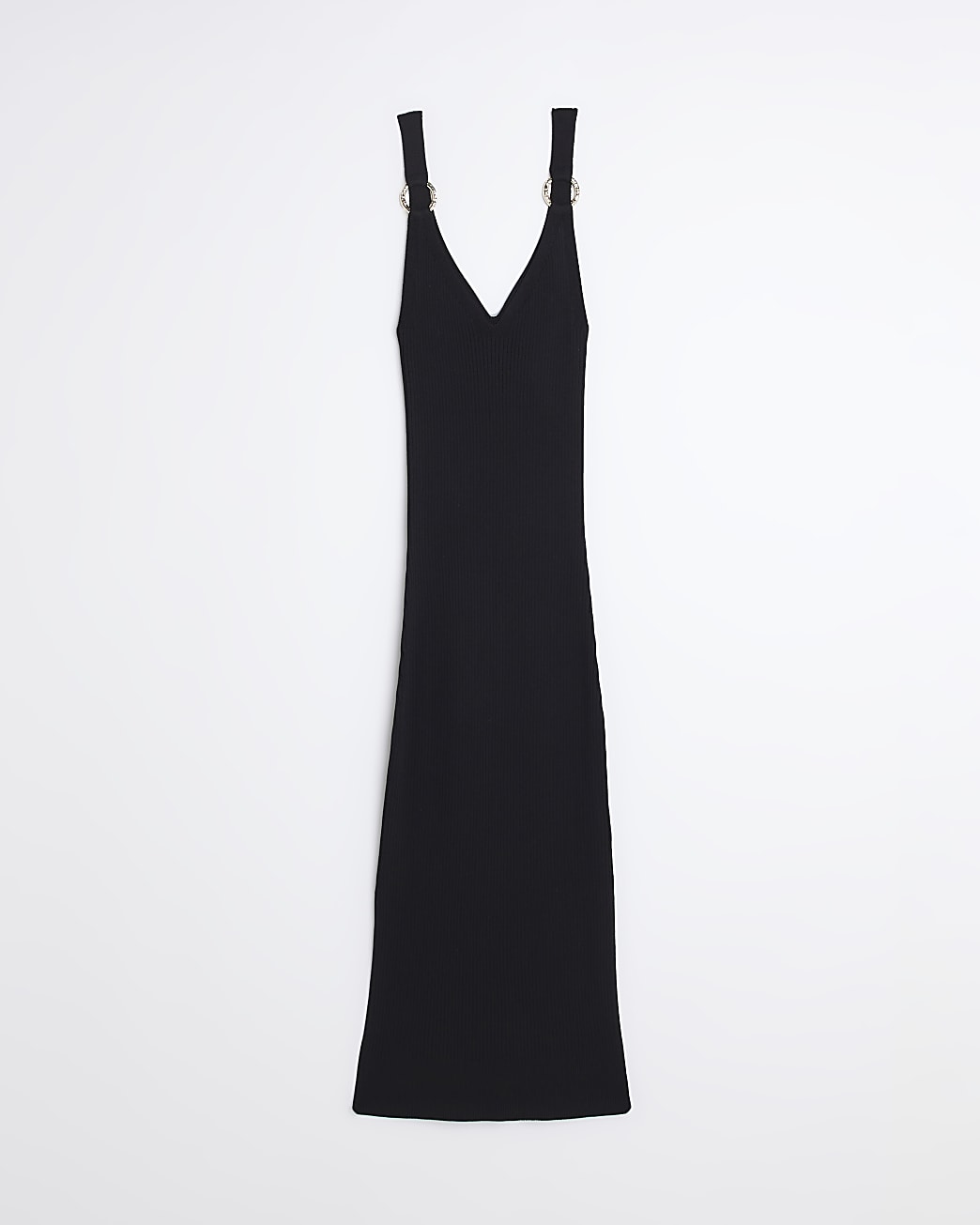 Black knitted bodycon midi dress