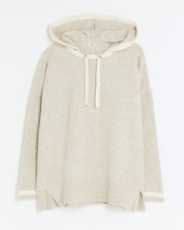 Beige hooded jumper