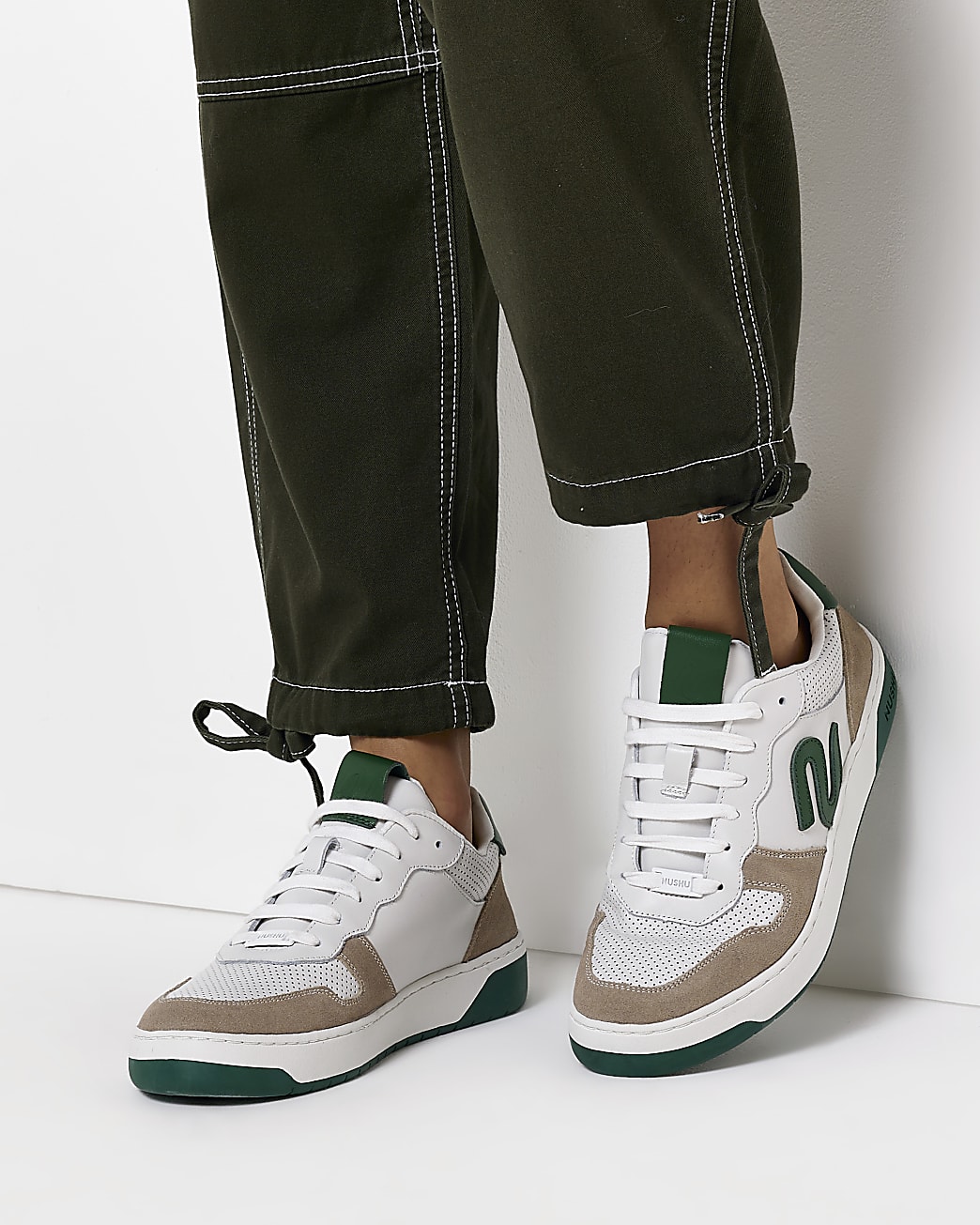 White NUSHU suede trainers