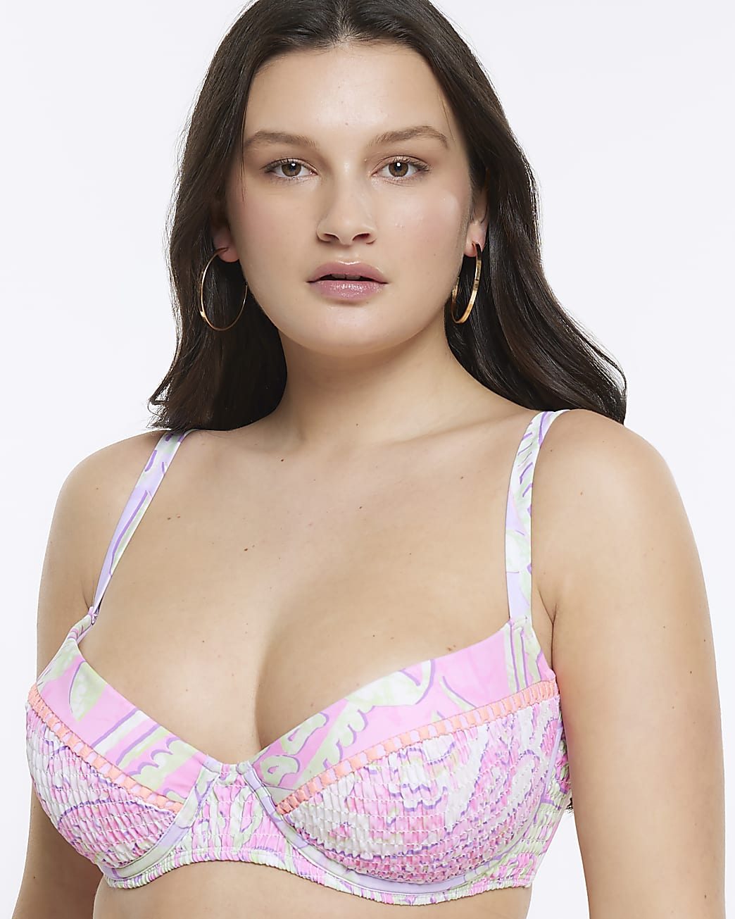 Purple fuller bust balconette bikini top