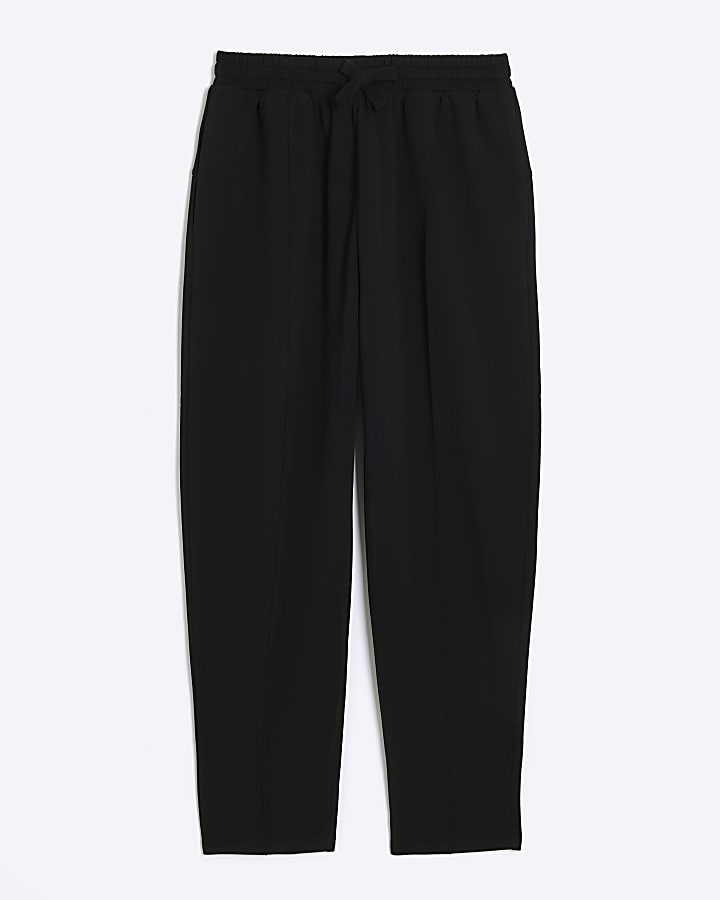 Black regular fit neoprene joggers