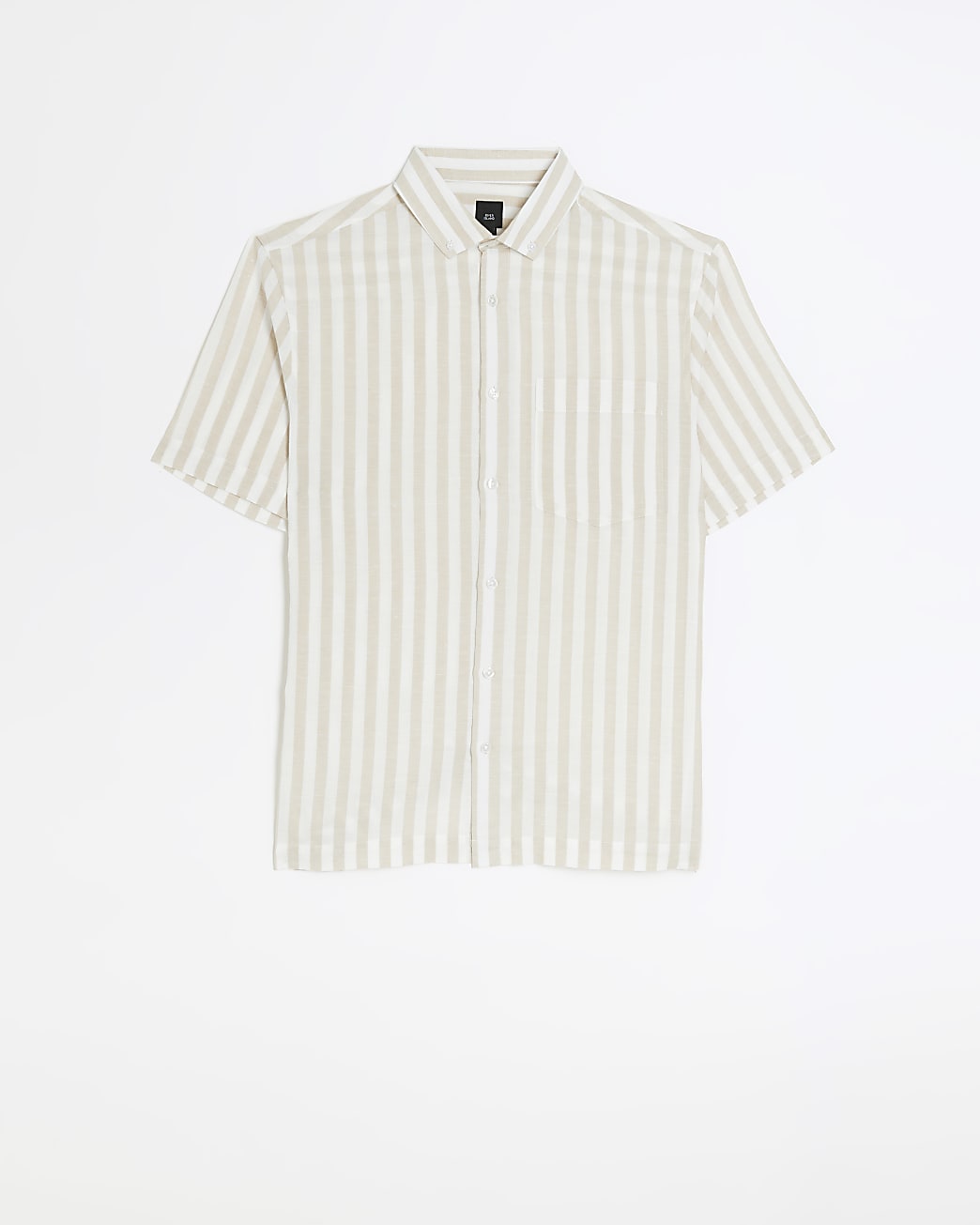 Stone regular fit linen blend striped shirt
