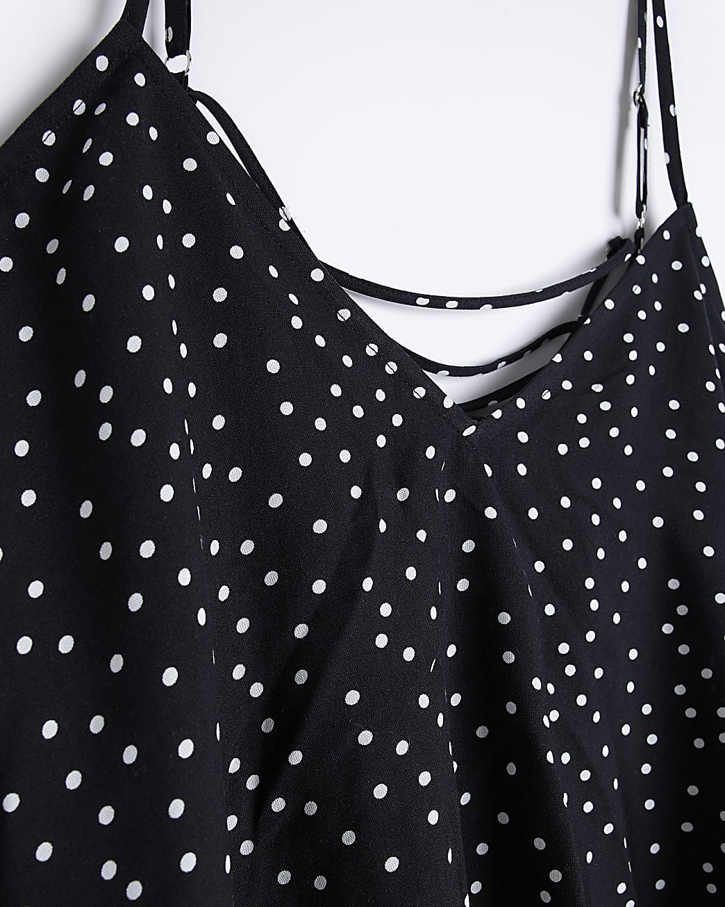 Petite black spot layered playsuit
