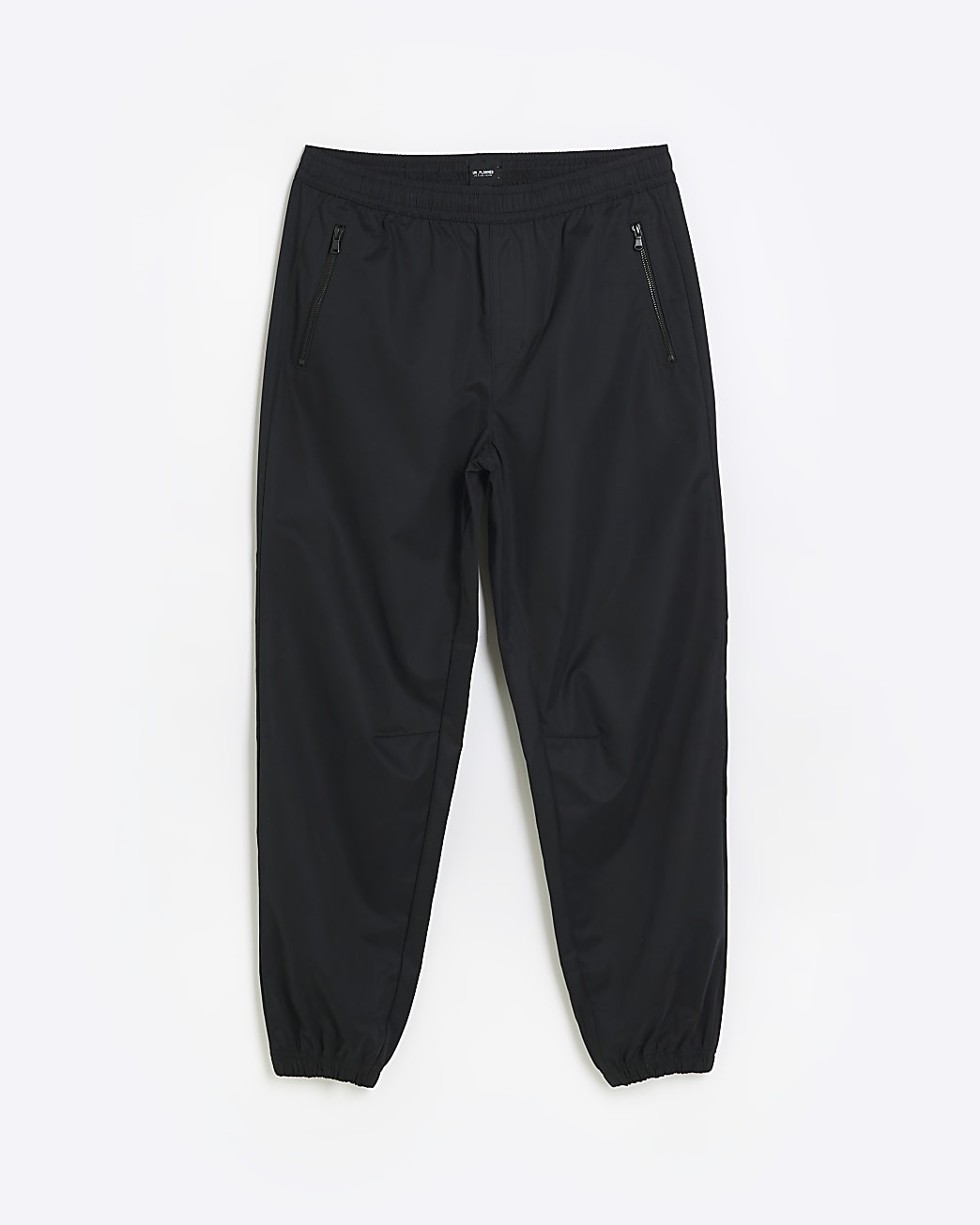 Black regular fit pull on cuffed trousers