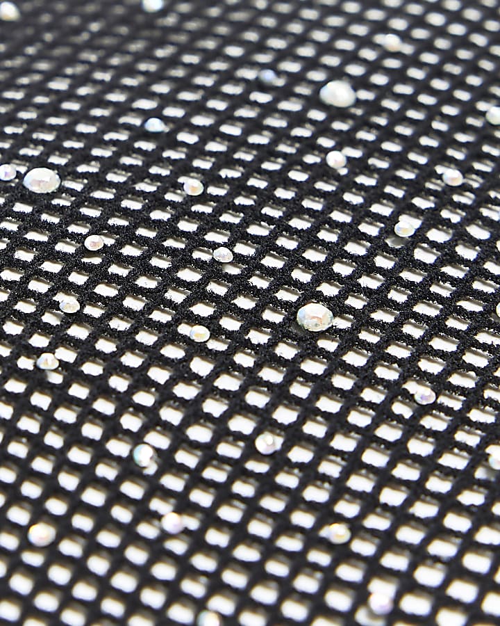 Black diamante fishnet tights