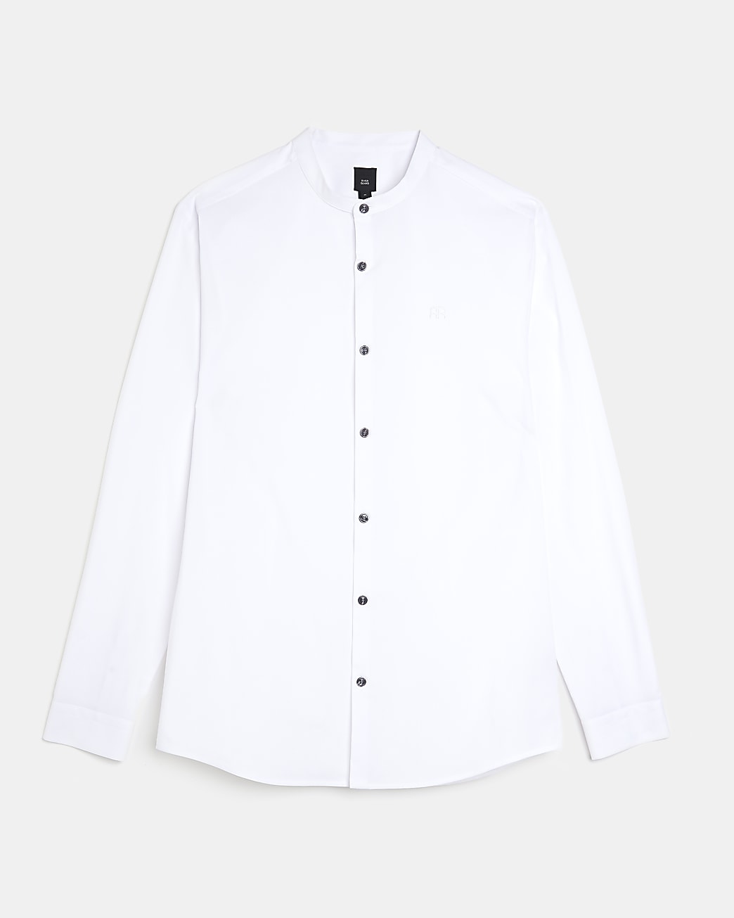 White muscle fit embroidered detail shirt