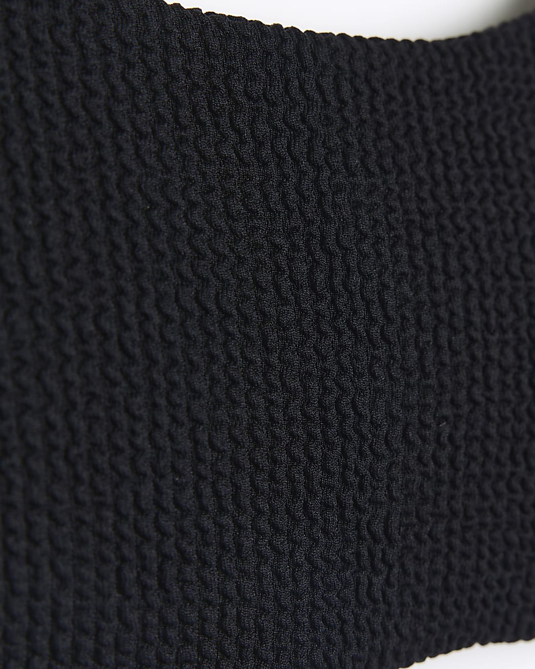 Black textured cami bikini top