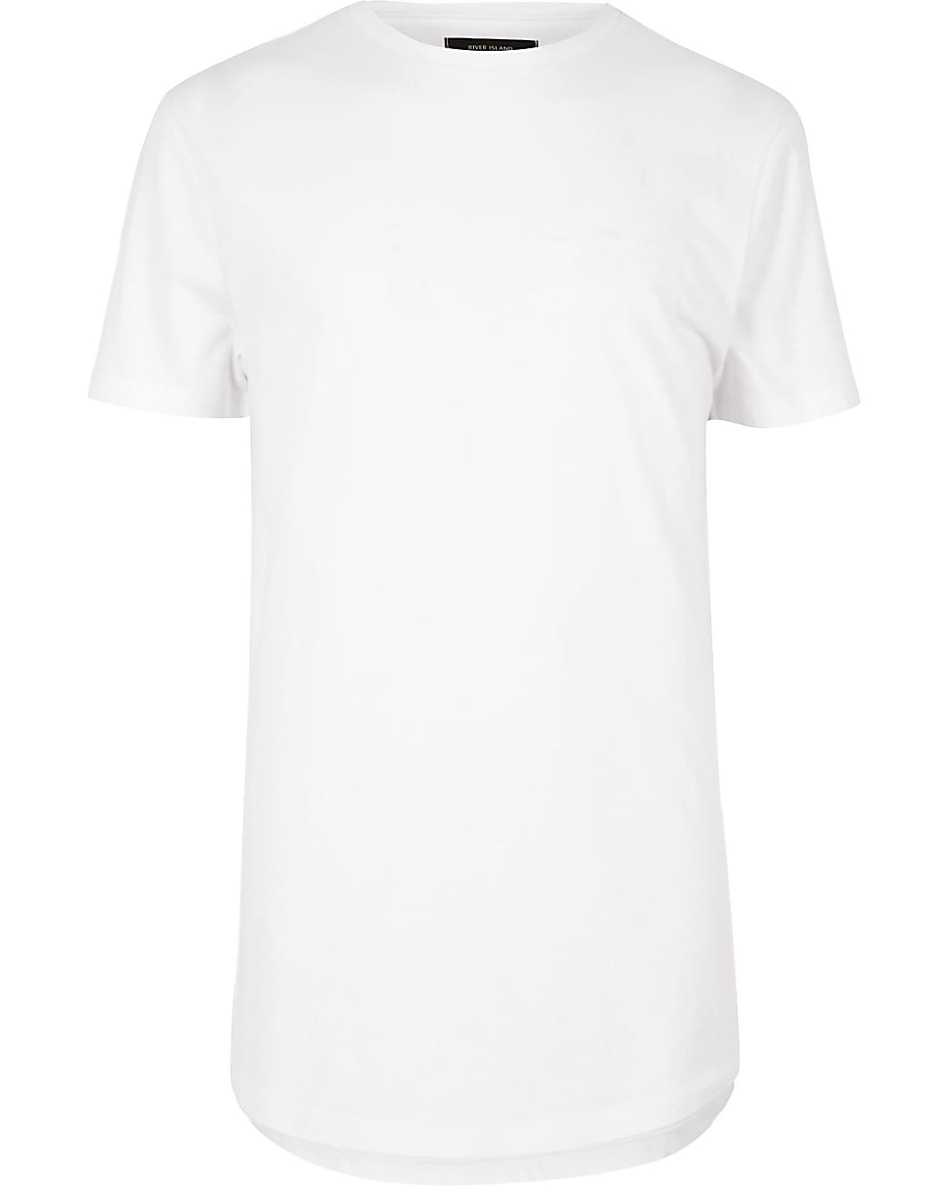 Big & Tall white curved hem slim fit t-shirt