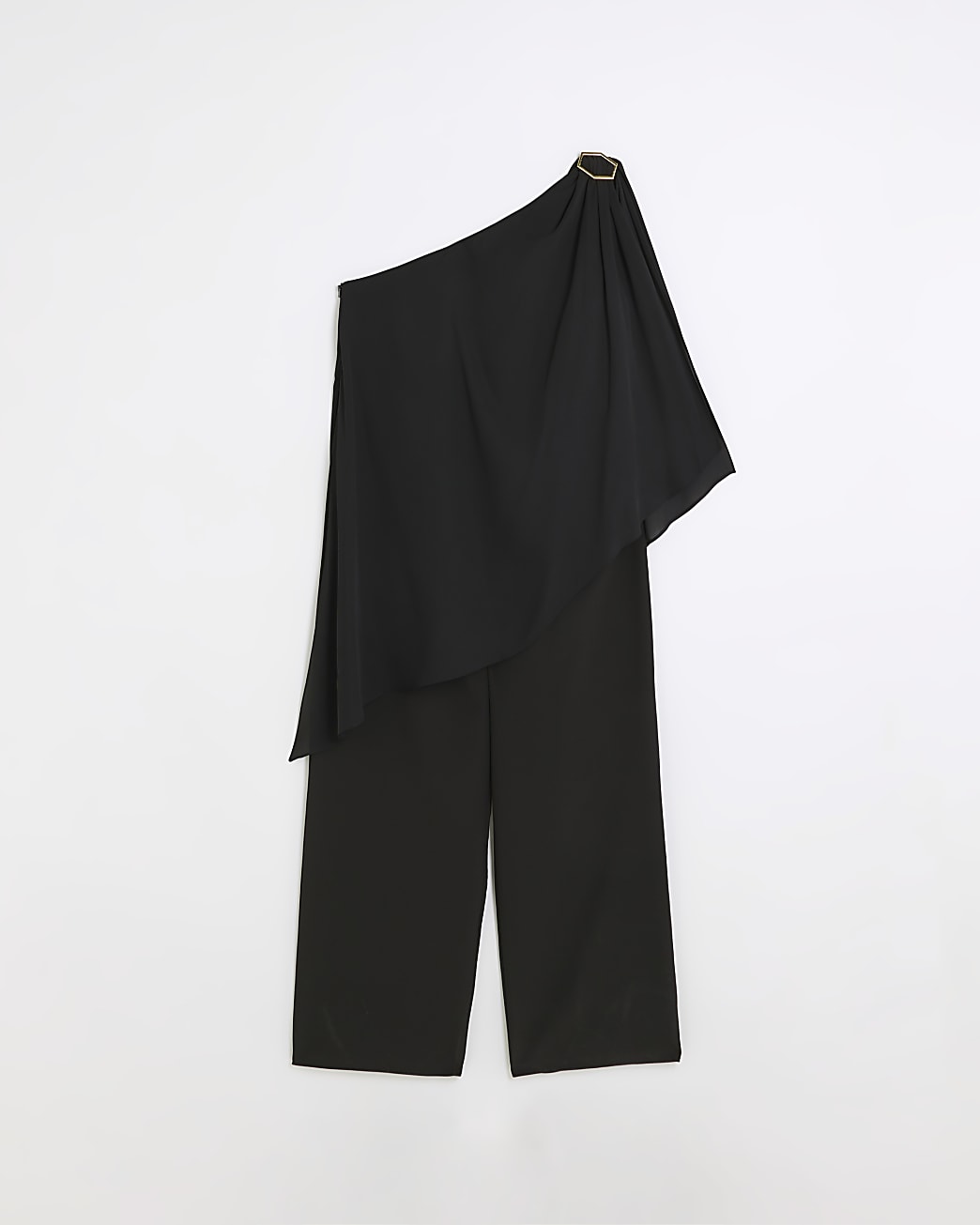 Plus black drape jumpsuit
