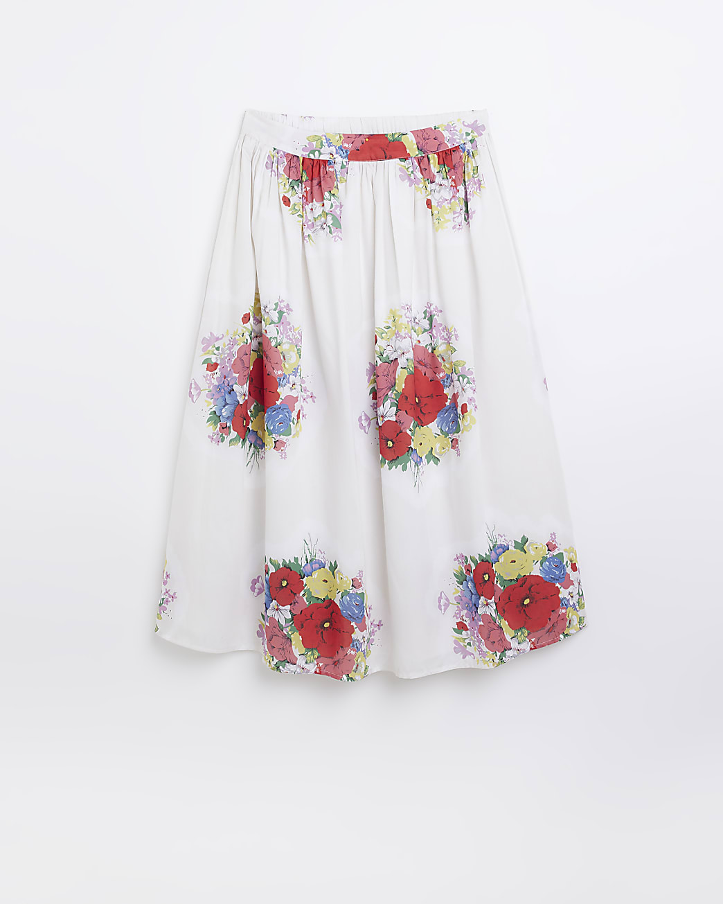 White floral maxi skirt