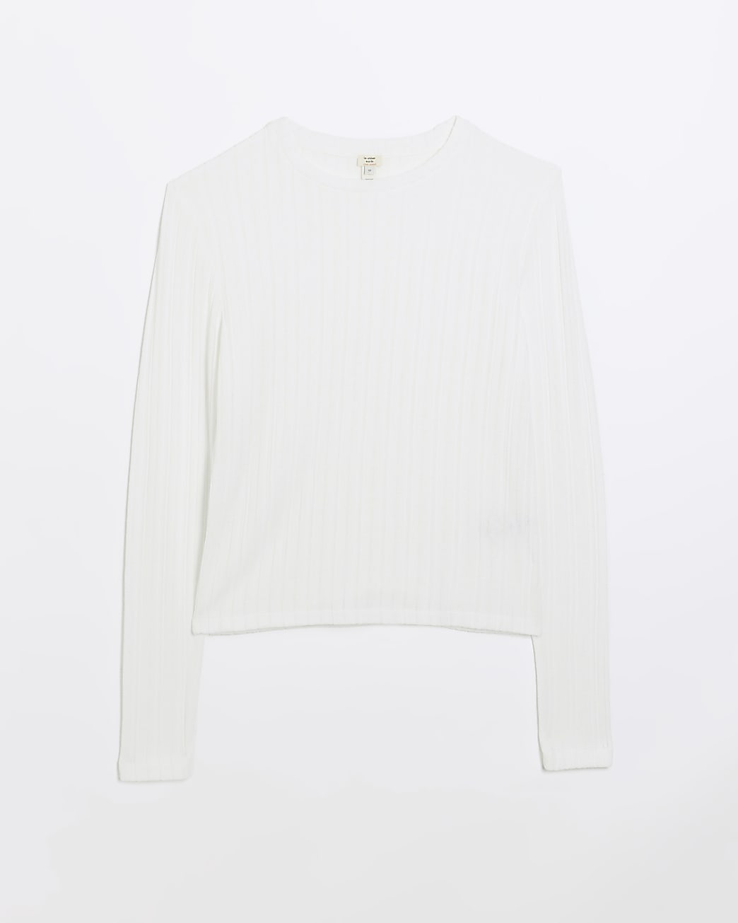 White rib long sleeve top