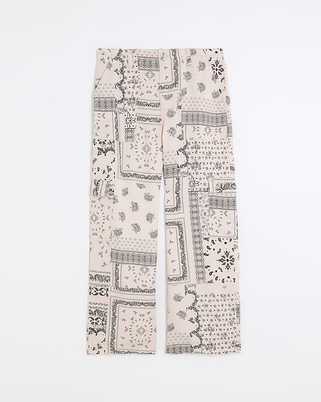 Petite pink paisley cargo trousers