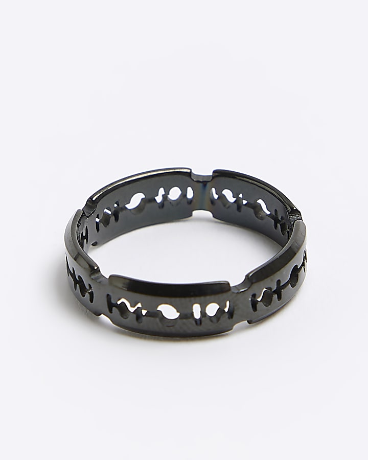 Grey steel cut out ring
