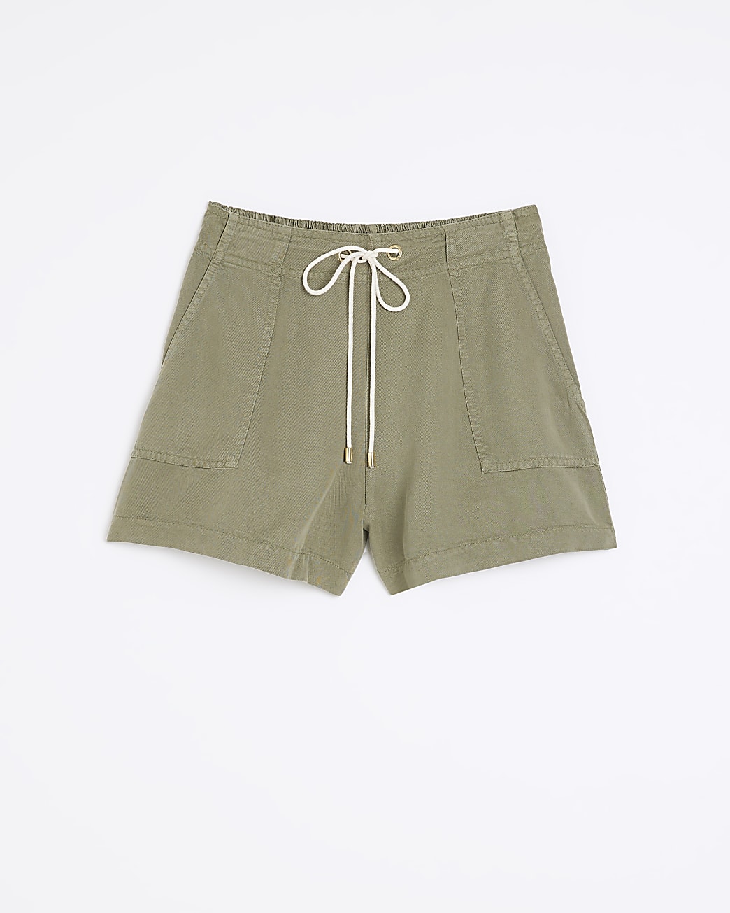 Khaki drawstring shorts