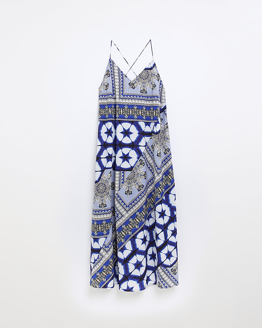 Blue print slip maxi dress
