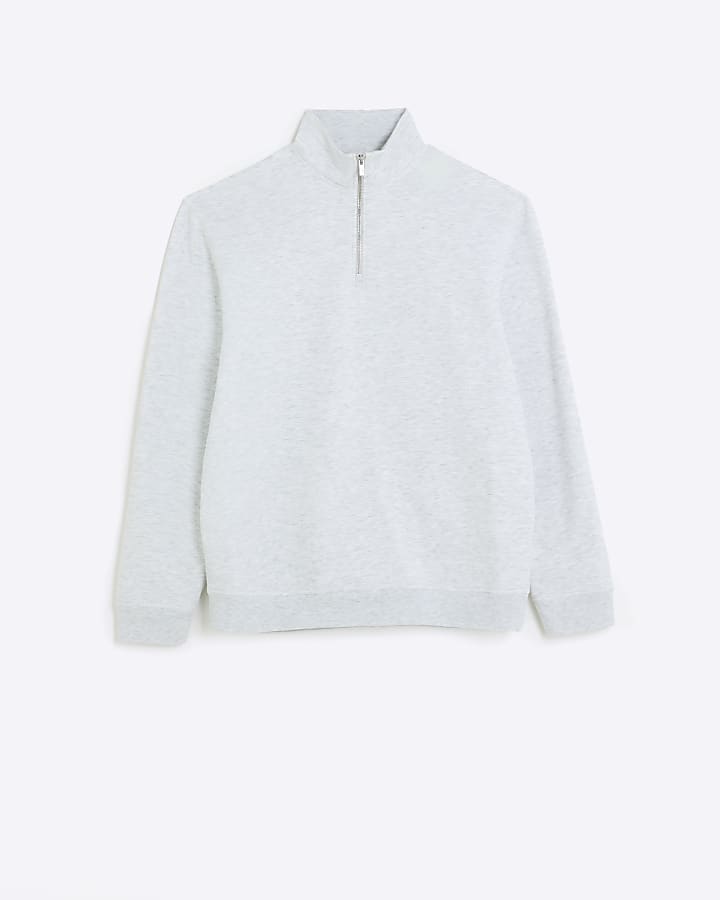 Grey regular fit funnel sweatshirt