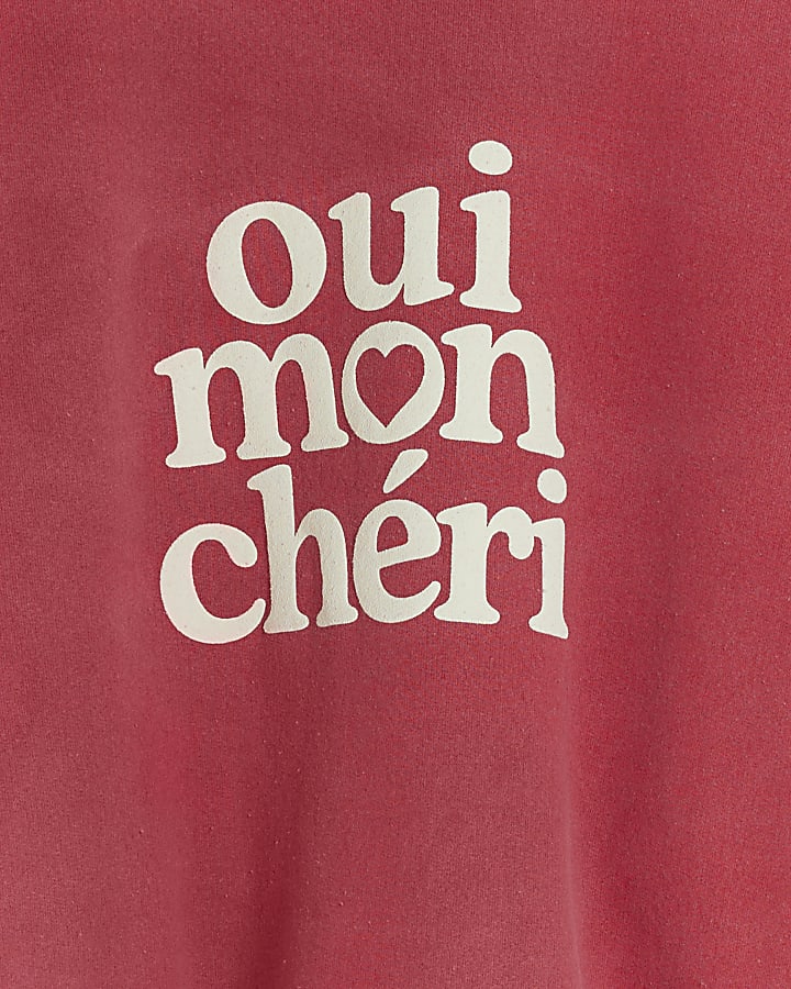 Red graphic oversized sweatshirt