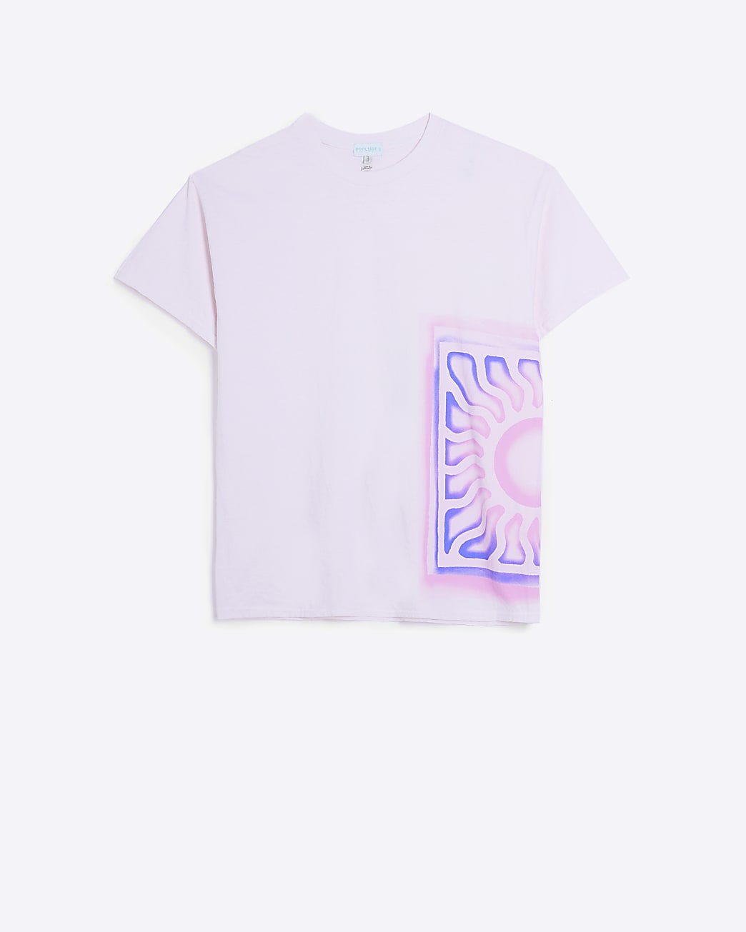 White regular fit sun print t-shirt