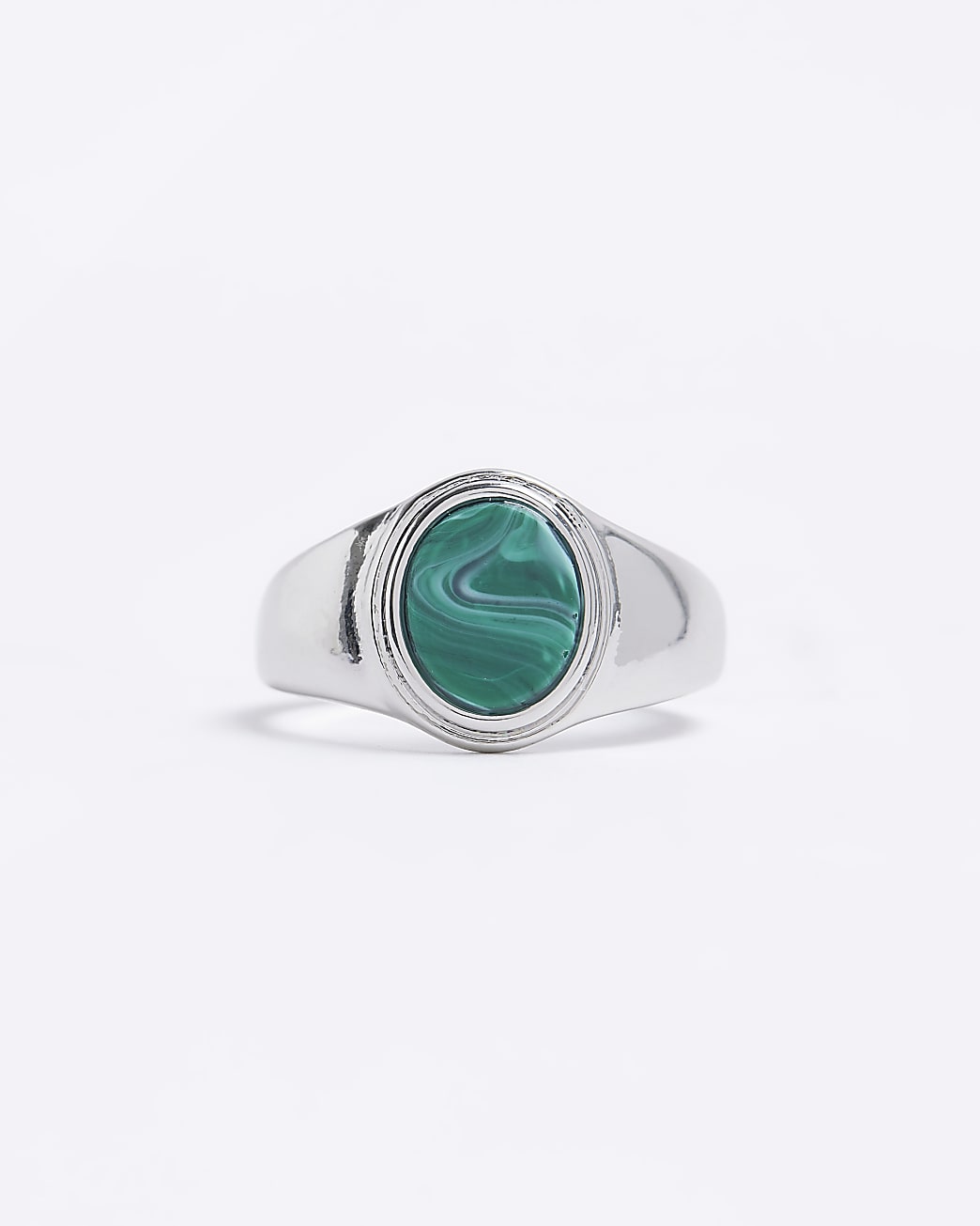 Green stone signet ring
