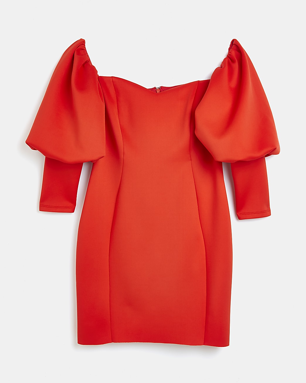 Petite red bardot mini dress