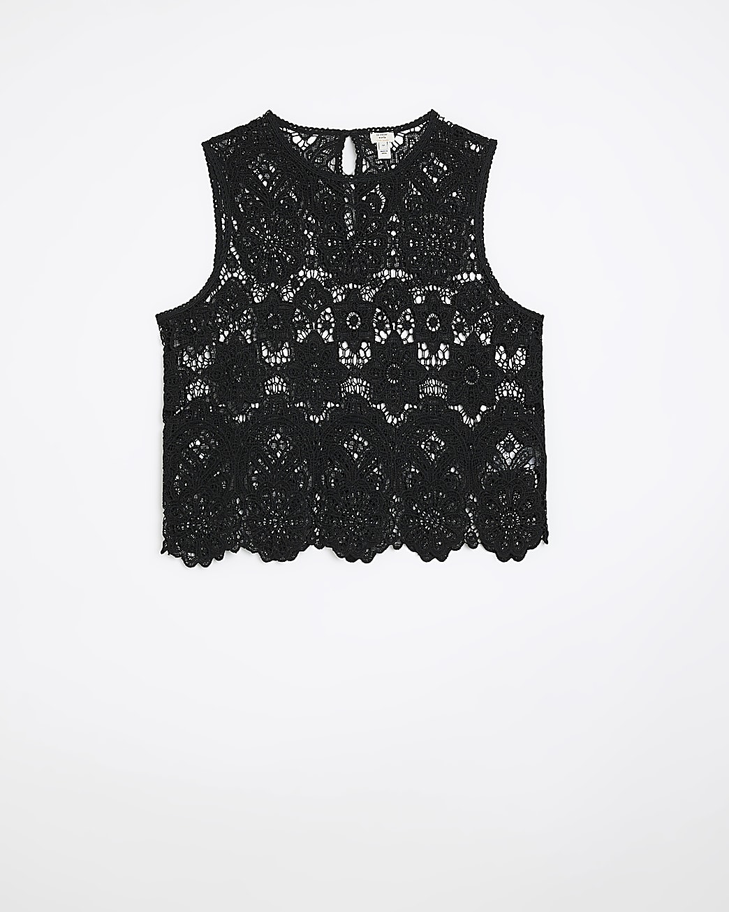 Black lace sleeveless top