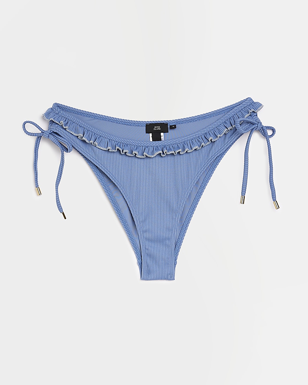 Blue frill bikini bottoms