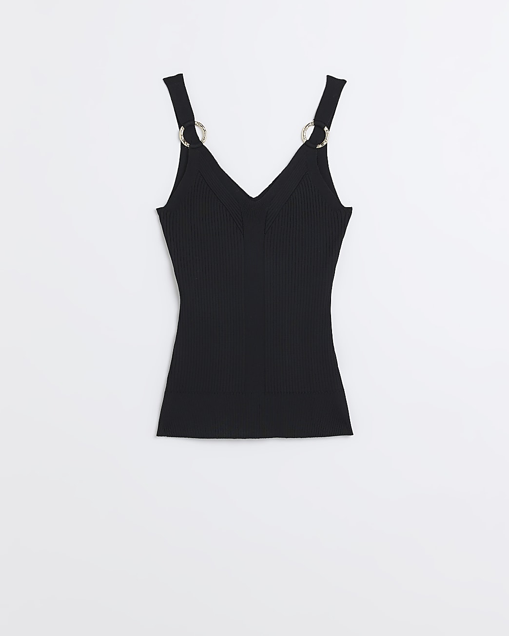 Black Ribbed Knitted Vest