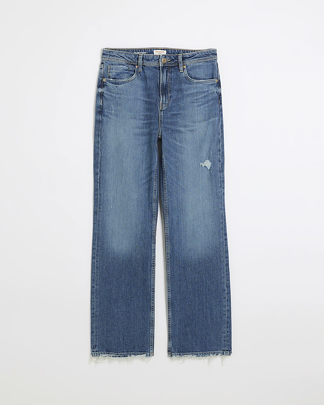 Blue relaxed straight jeans