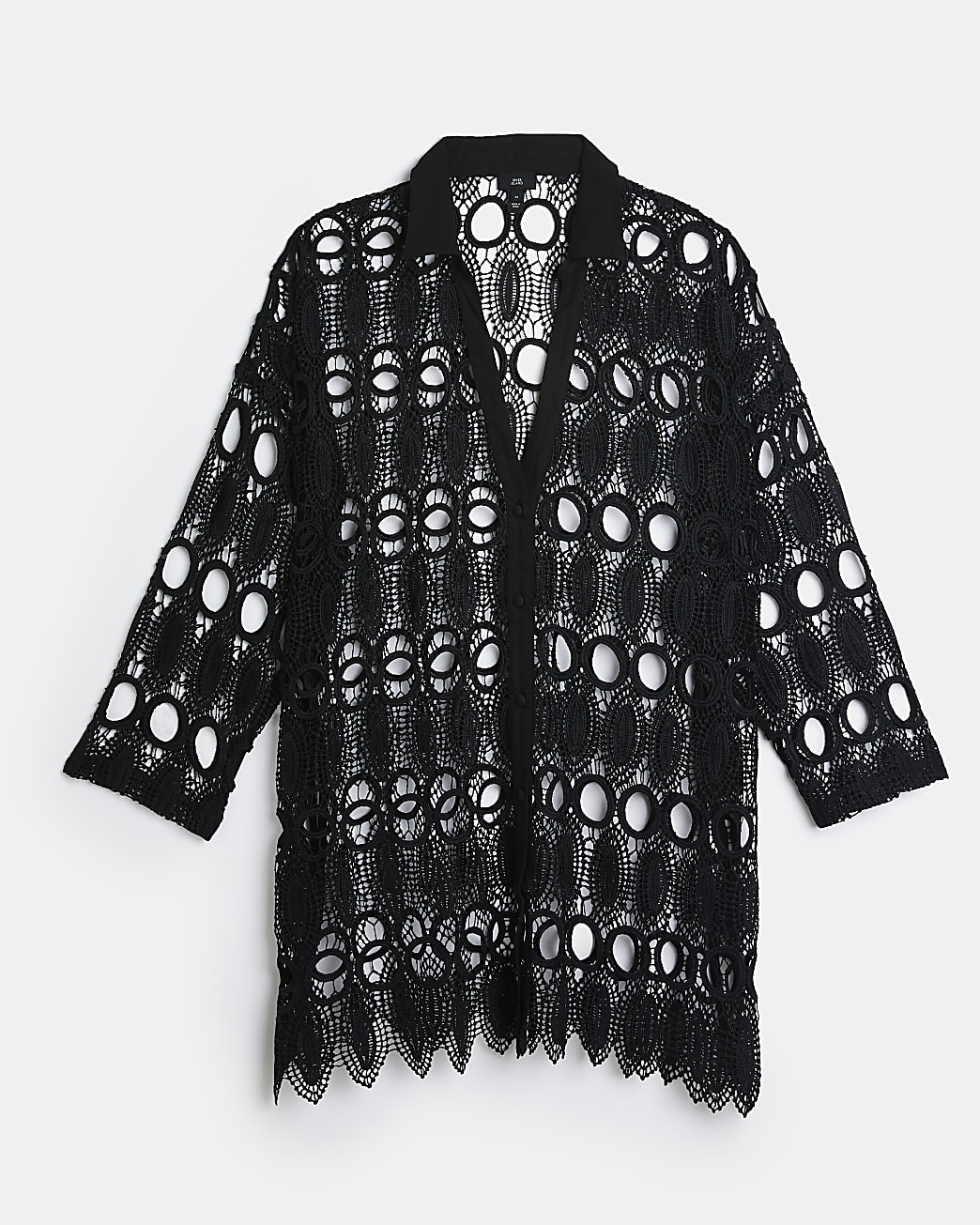 Black oversized lace shirt