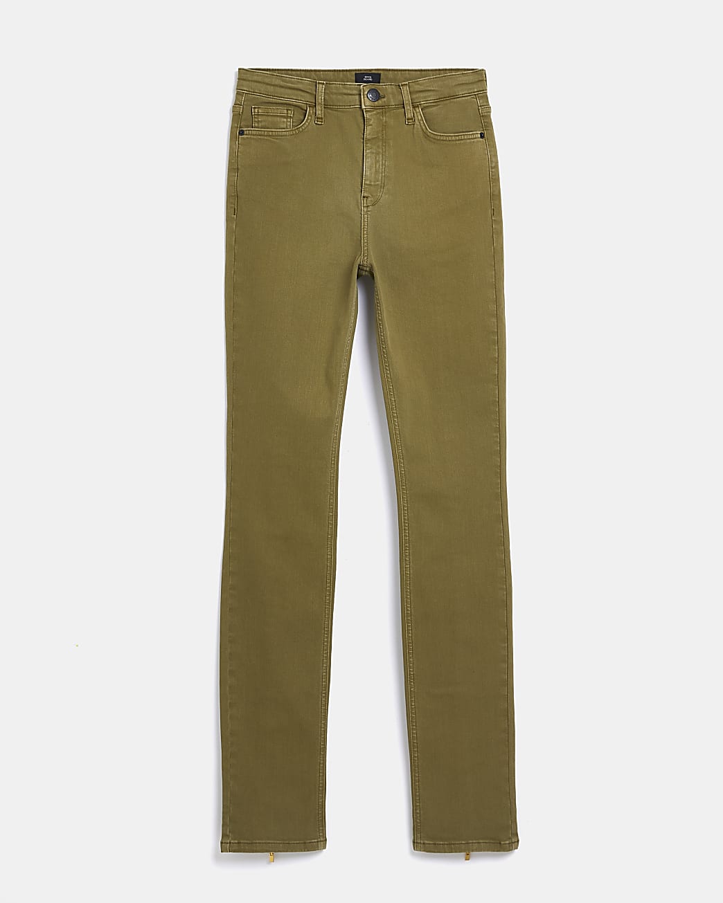 Khaki high waisted bum sculpt skinny jeans
