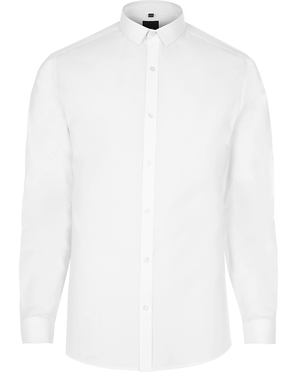 Big & tall white slim fit long sleeve shirt
