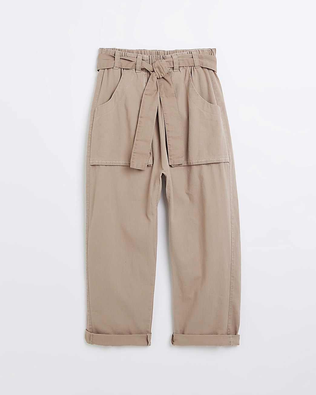 Petite beige cargo trousers