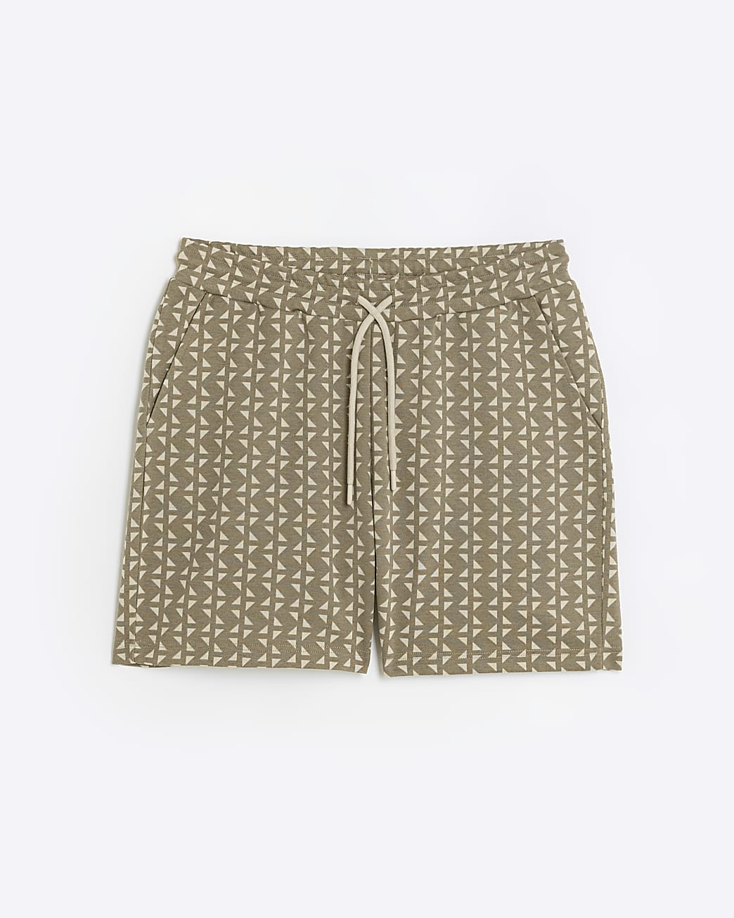 Stone regular fit geometric print shorts
