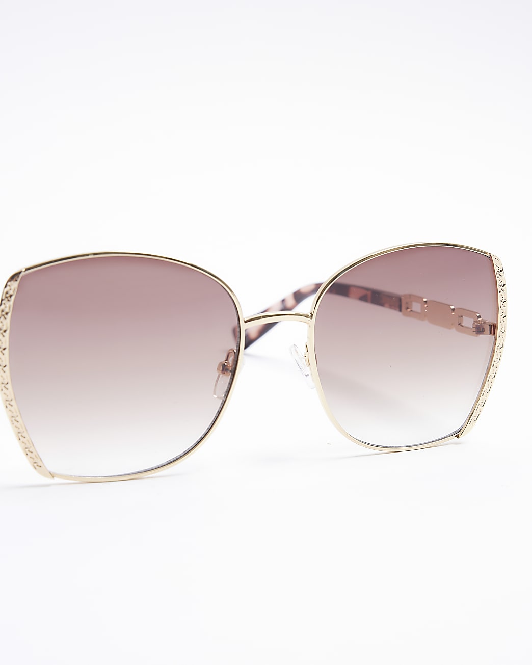 Gold oversized round sunglasses