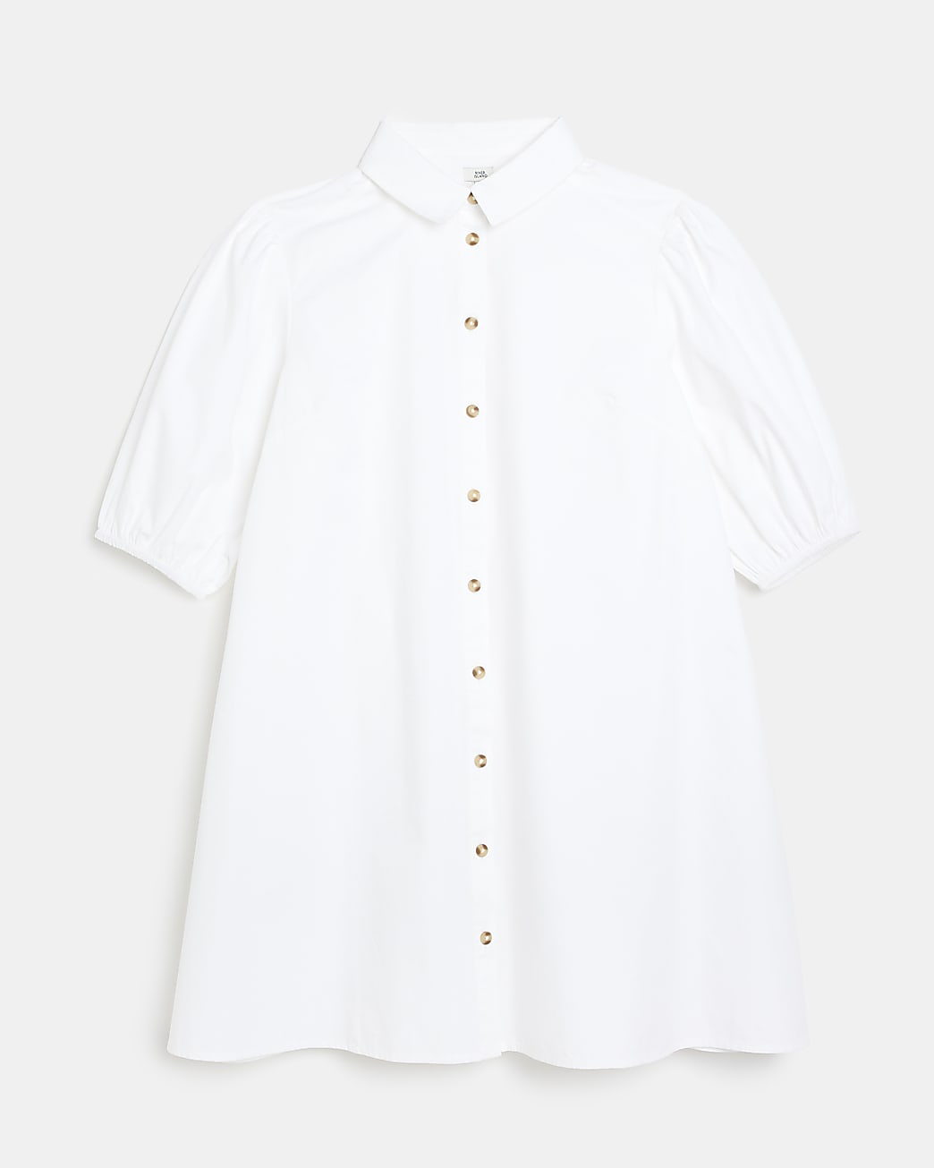 White short sleeve mini shirt dress