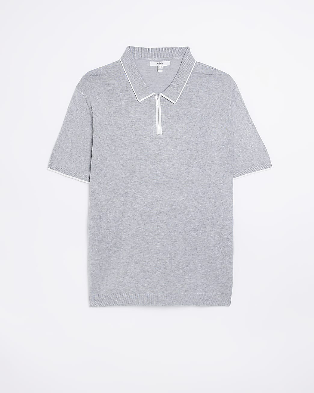 Big & Tall grey slim fit short sleeve polo