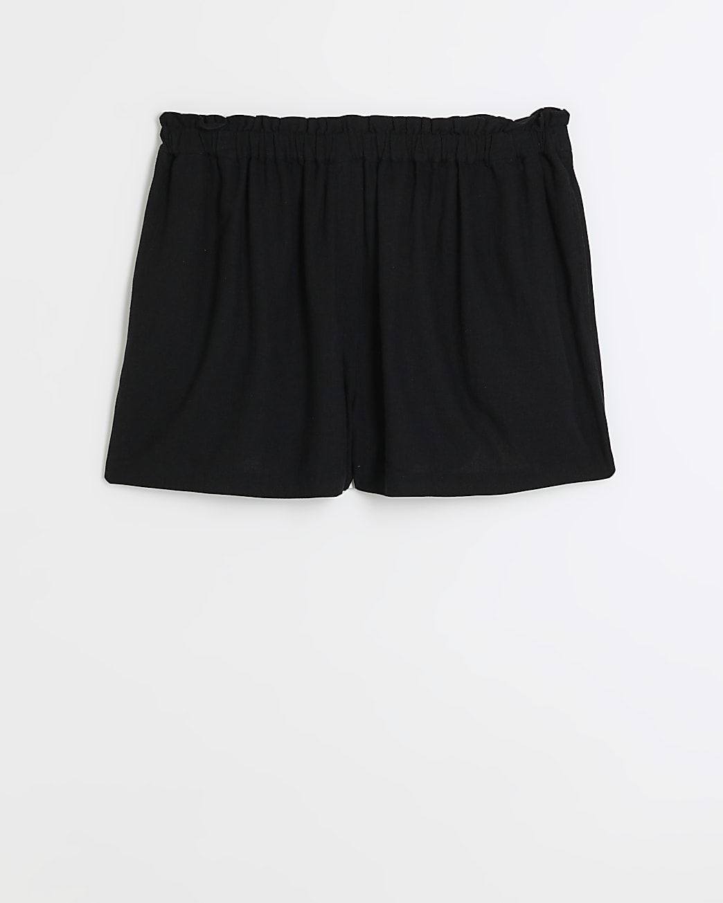 Plus black shorts with linen