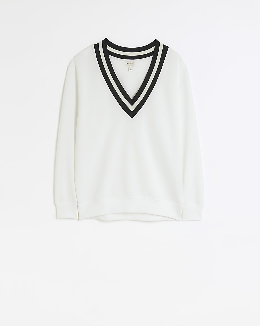Cream tipped v-neck sweatshirt
