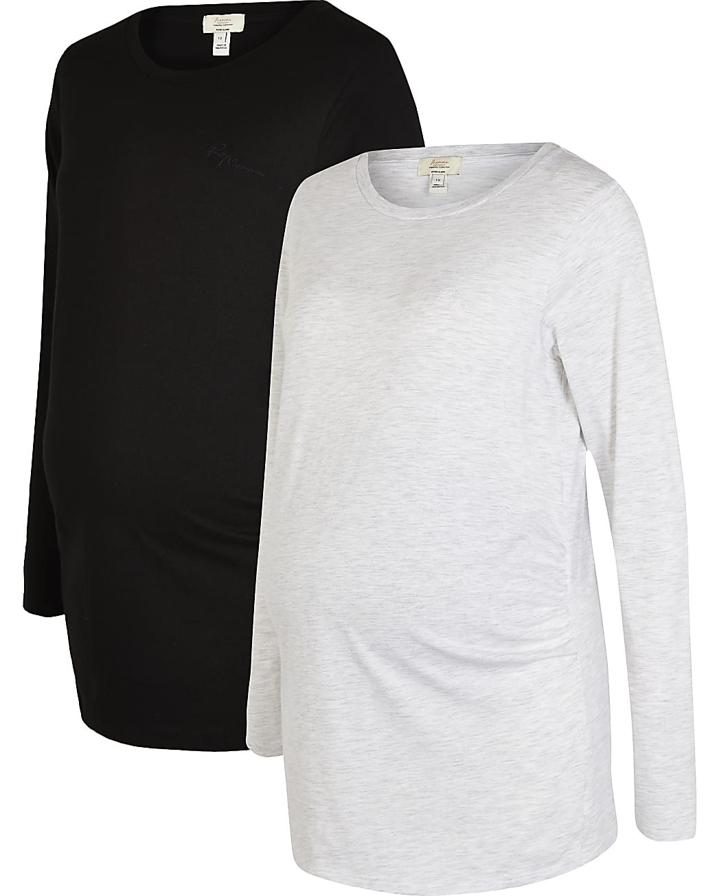 Black maternity long sleeve t-shirt multipack