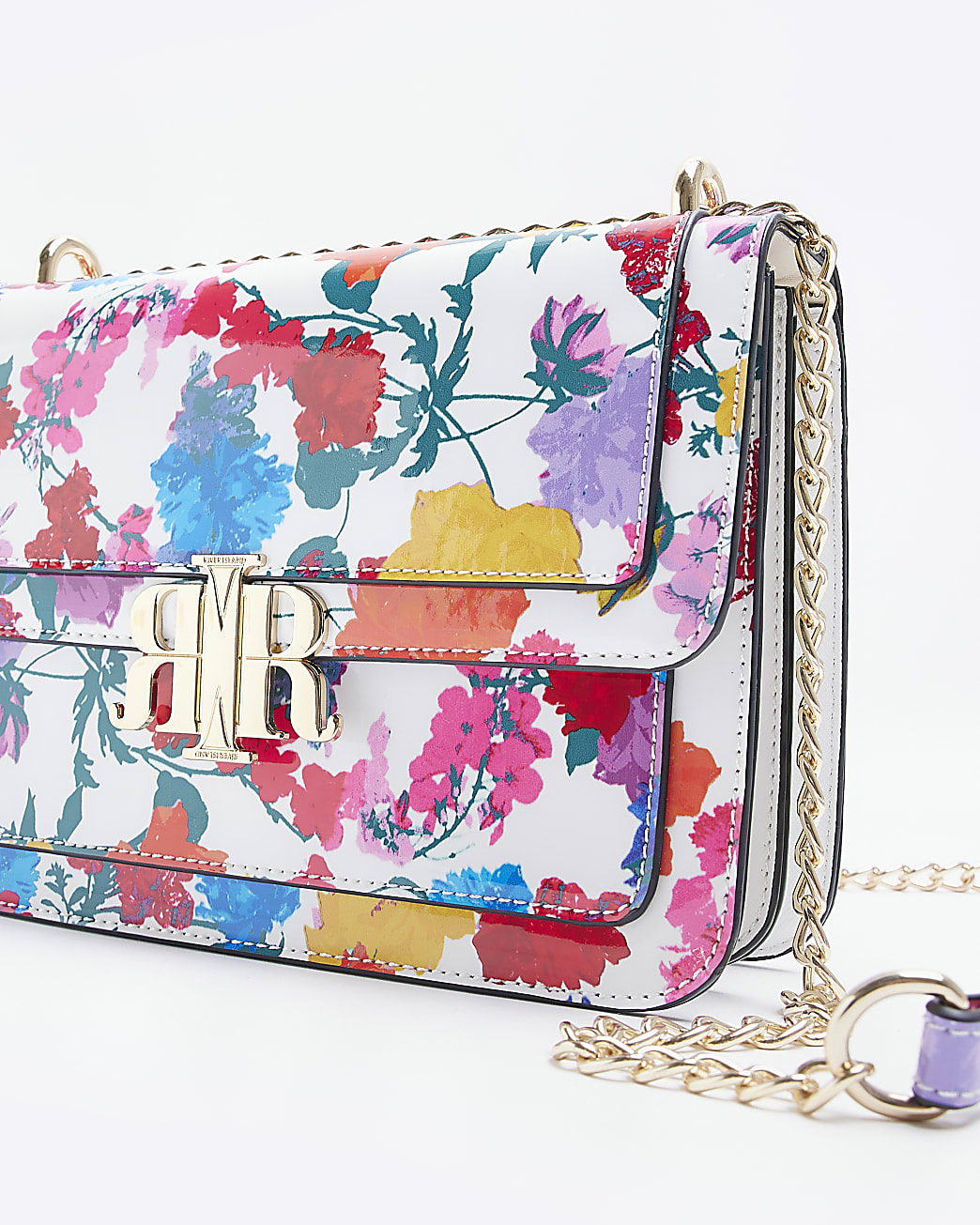 White floral satchel